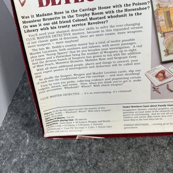 CLUE Master Detective Parker Brothers Original 1988 Complete Brass Tone Weapons - Picture 10 of 16